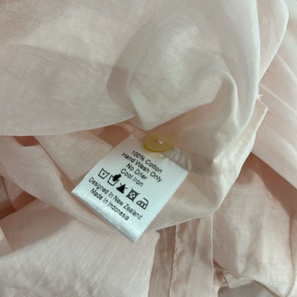 The Tailor & His Lover Bow Bow Shirt Oversized Fit In Pale Pink Size S - Picture 11 of 11